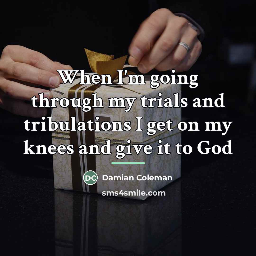 “When I'm going through my trials and tribulations I get…” quote by Damian Coleman