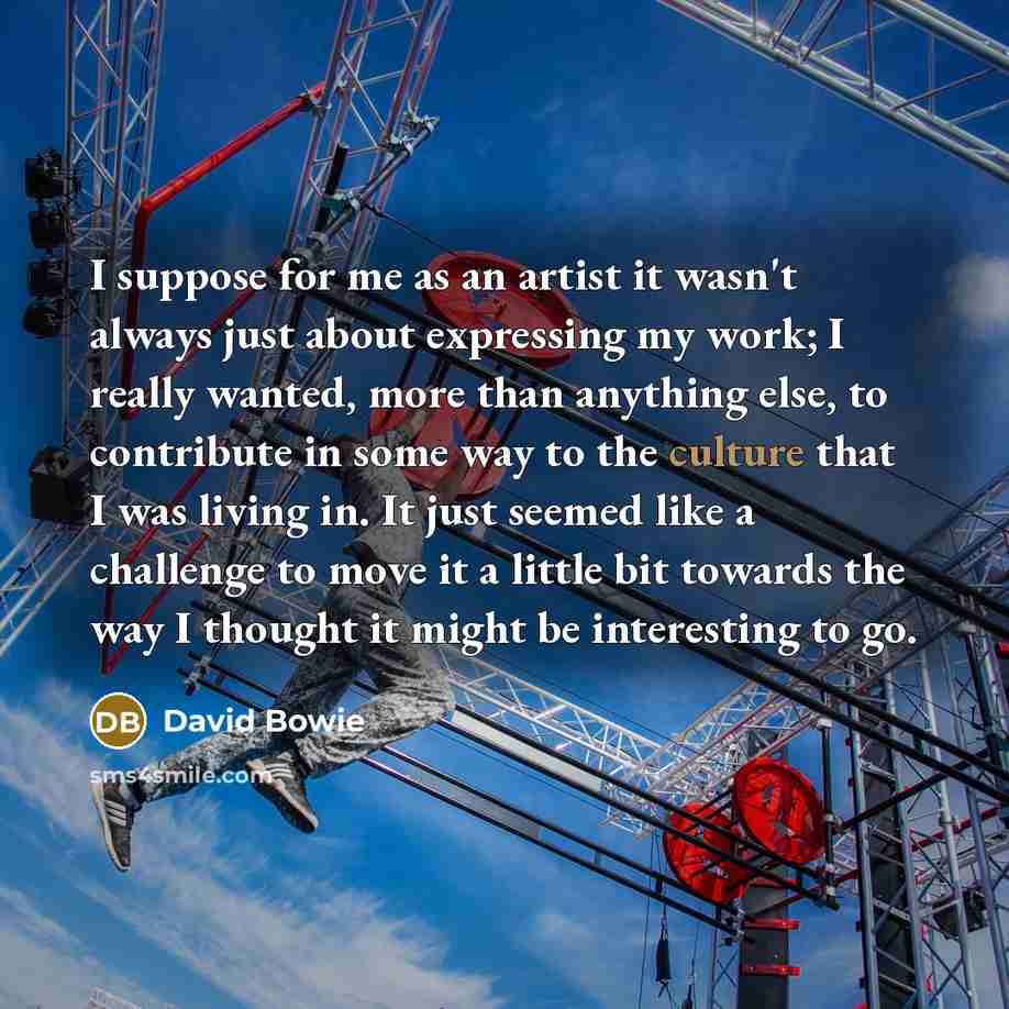 “I suppose for me as an artist it wasn't always…” quote by David Bowie