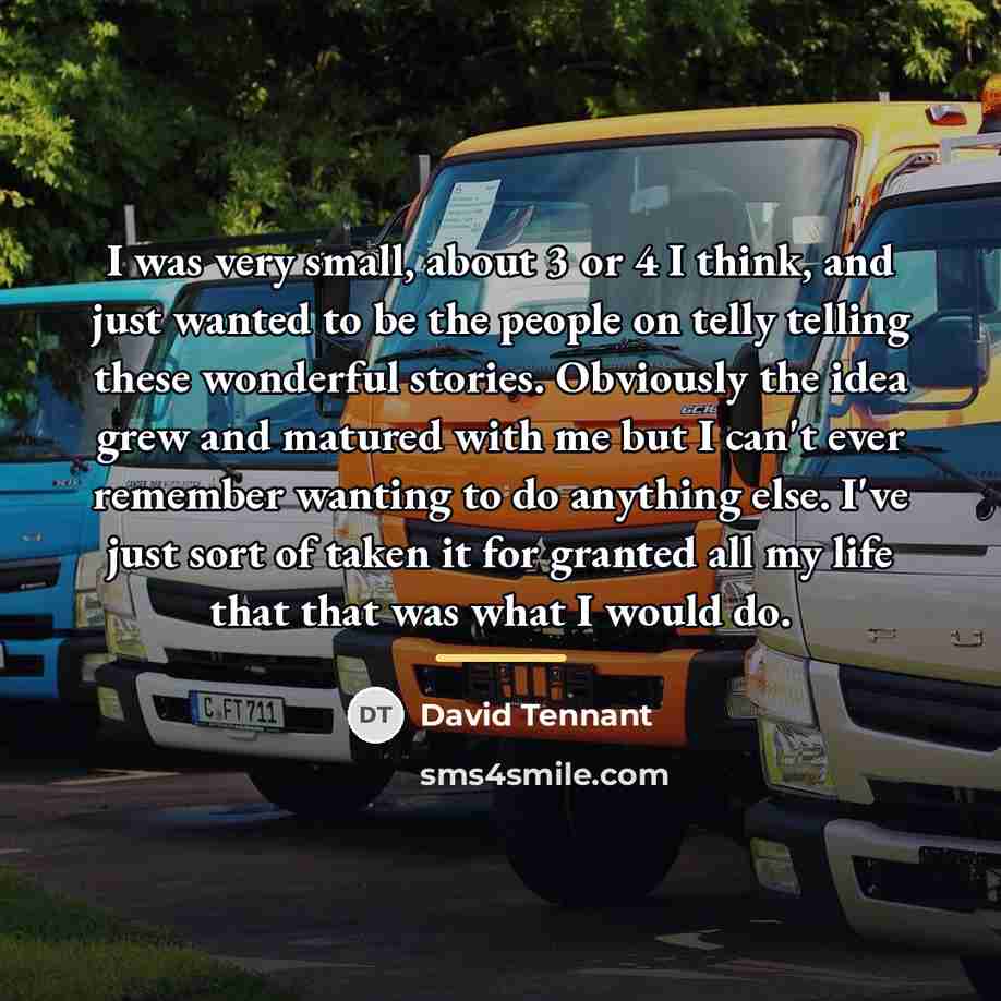 “I was very small, about 3 or 4 I think,…” quote by David Tennant