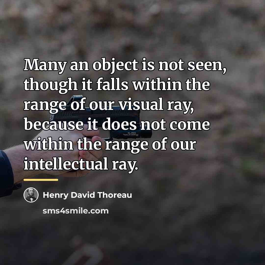 “Many an object is not seen, though it falls within…” quote by Henry David Thoreau