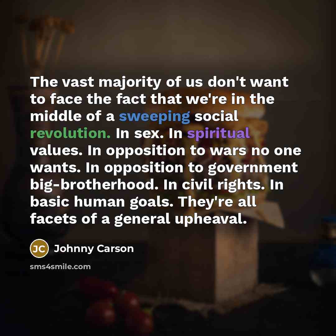 “The vast majority of us don't want to face the…” quote by Johnny Carson