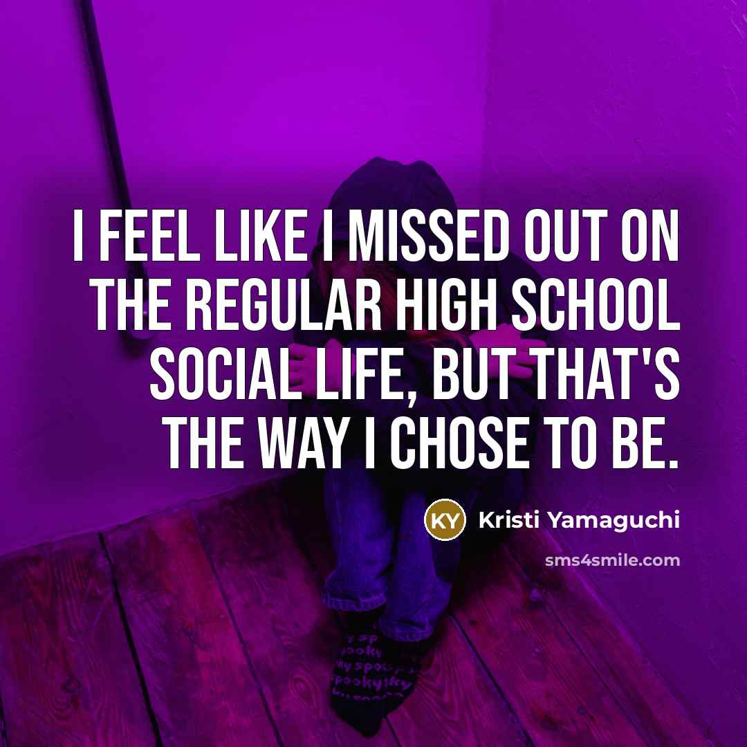 “I feel like I missed out on the regular high…” quote by Kristi Yamaguchi