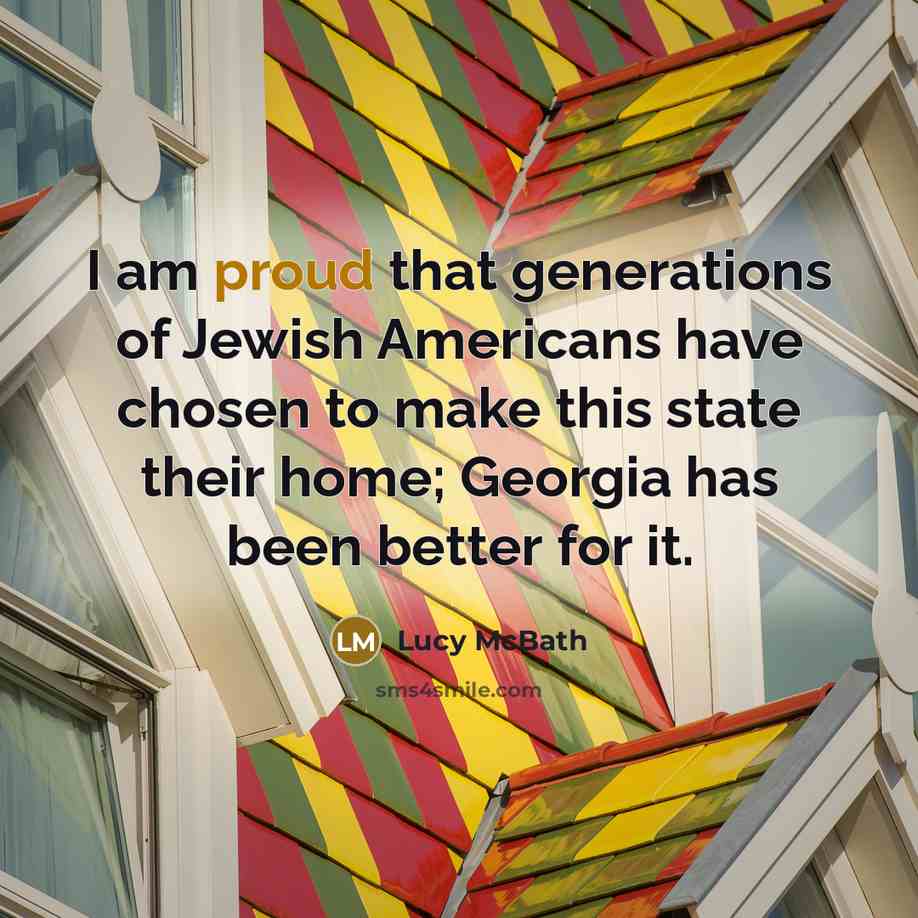 “I am proud that generations of Jewish Americans have chosen…” quote by Lucy McBath