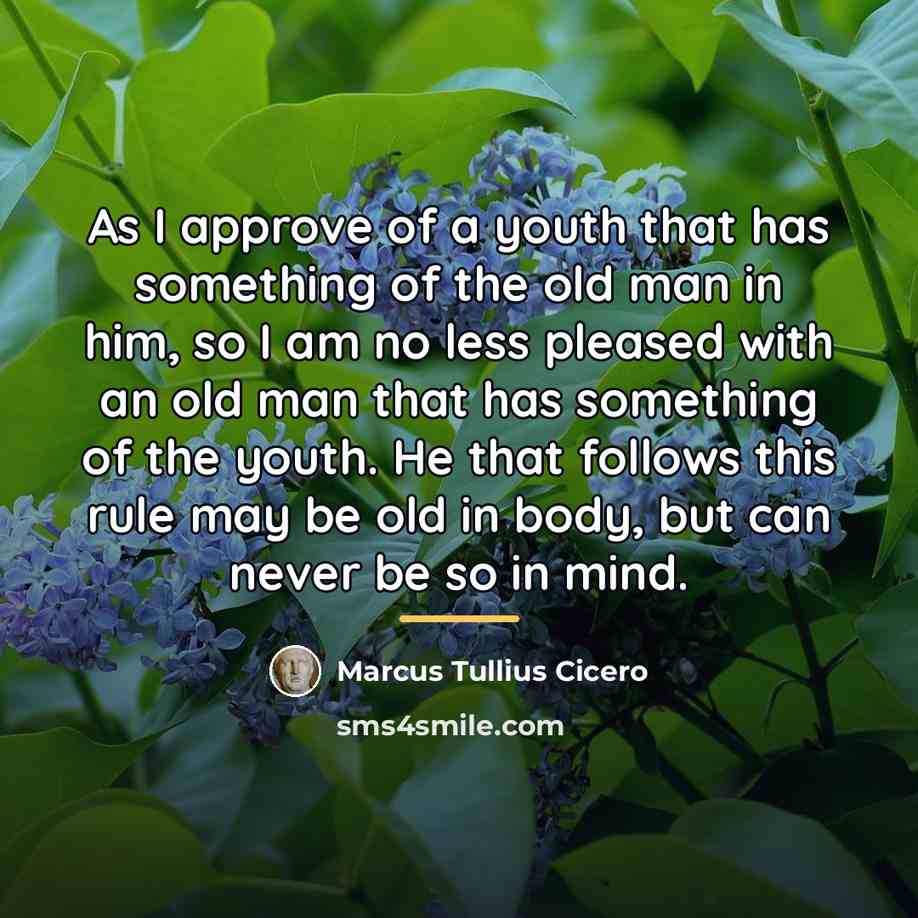 “As I approve of a youth that has something of…” quote by Marcus Tullius Cicero