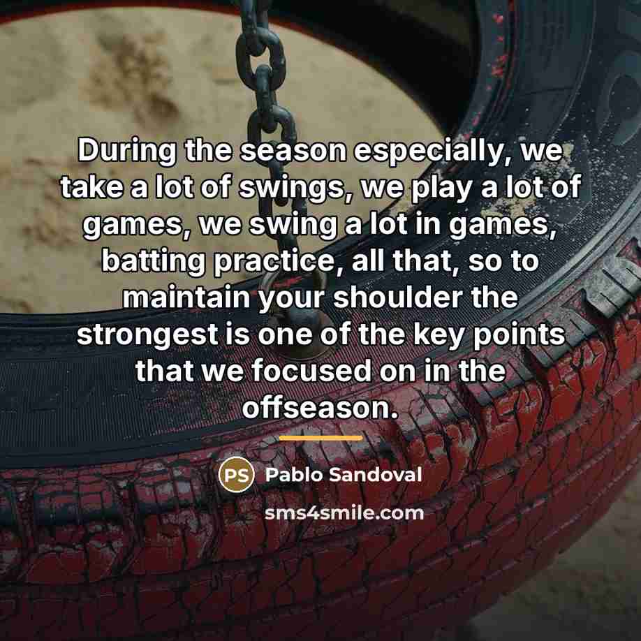 “During the season especially, we take a lot of swings,…” quote by Pablo Sandoval