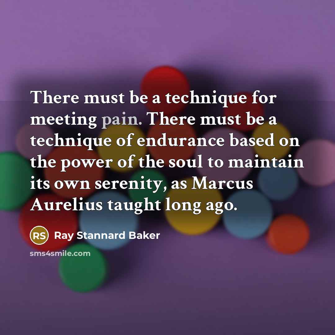 “There must be a technique for meeting pain. There must…” quote by Ray Stannard Baker