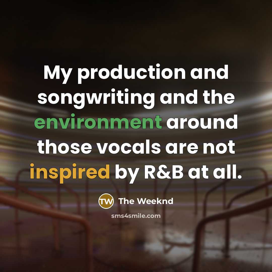 “My production and songwriting and the environment around those vocals…” quote by The Weeknd