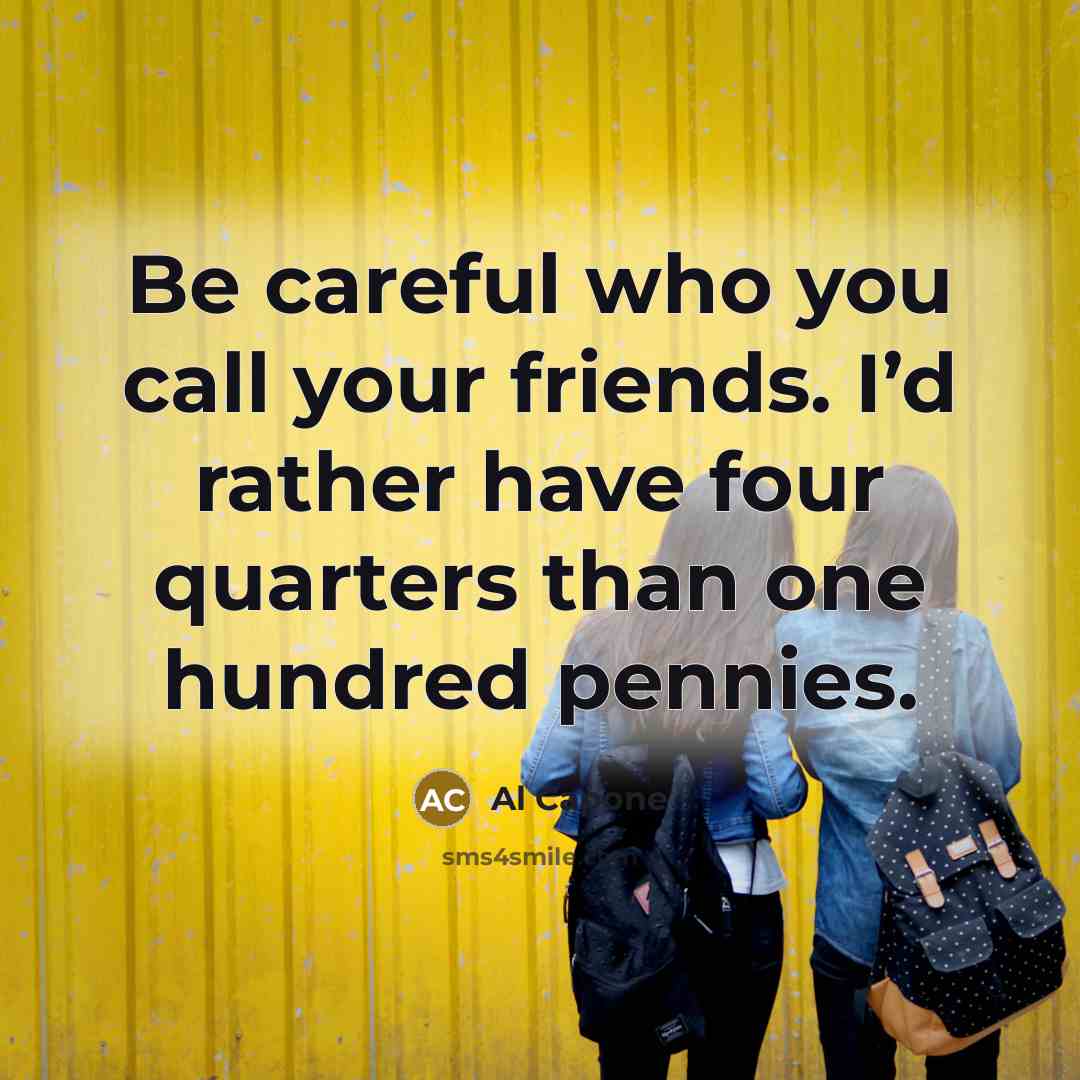 “Be careful who you call your friends. I’d rather have…” quote by Al Capone