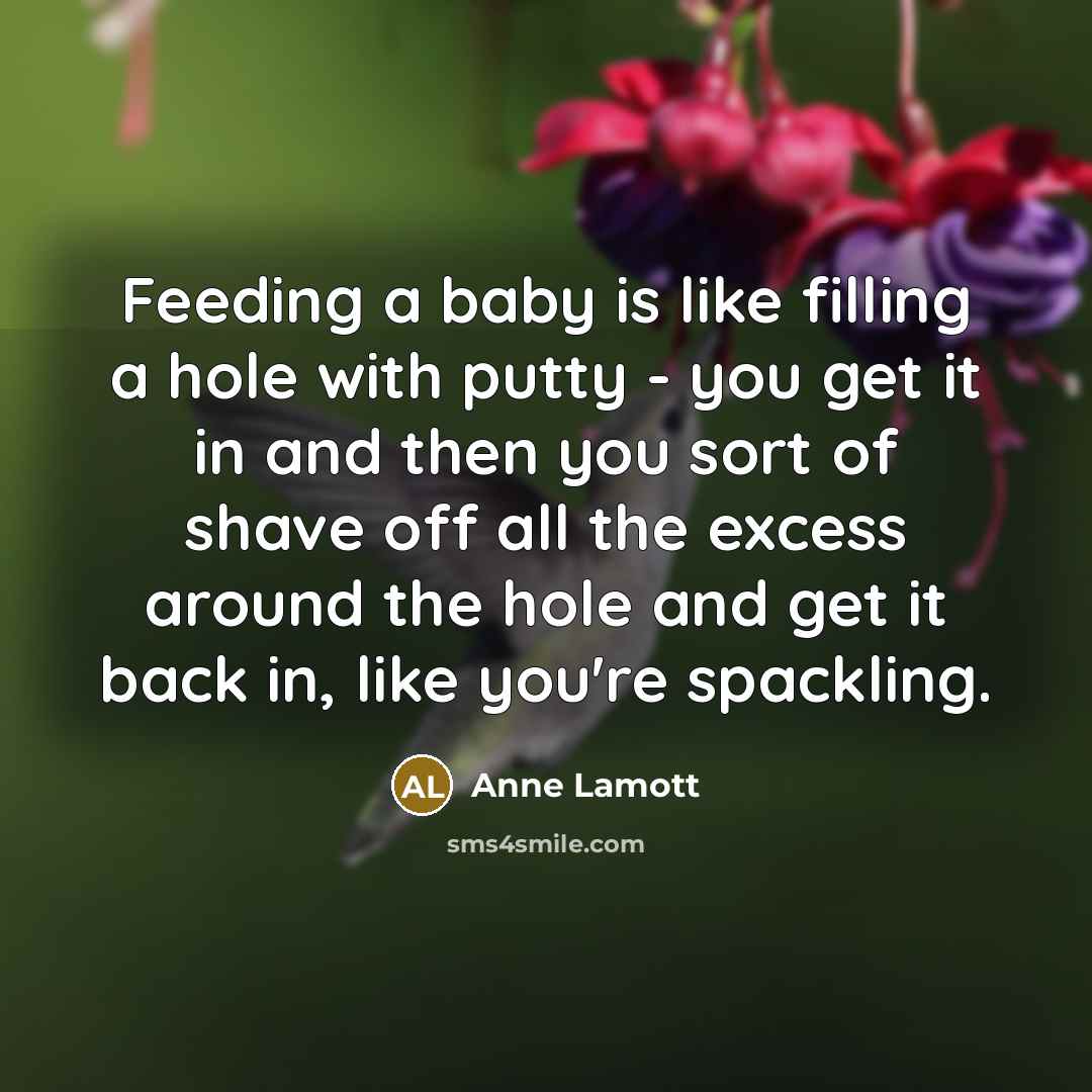 “Feeding a baby is like filling a hole with putty…” quote by Anne Lamott