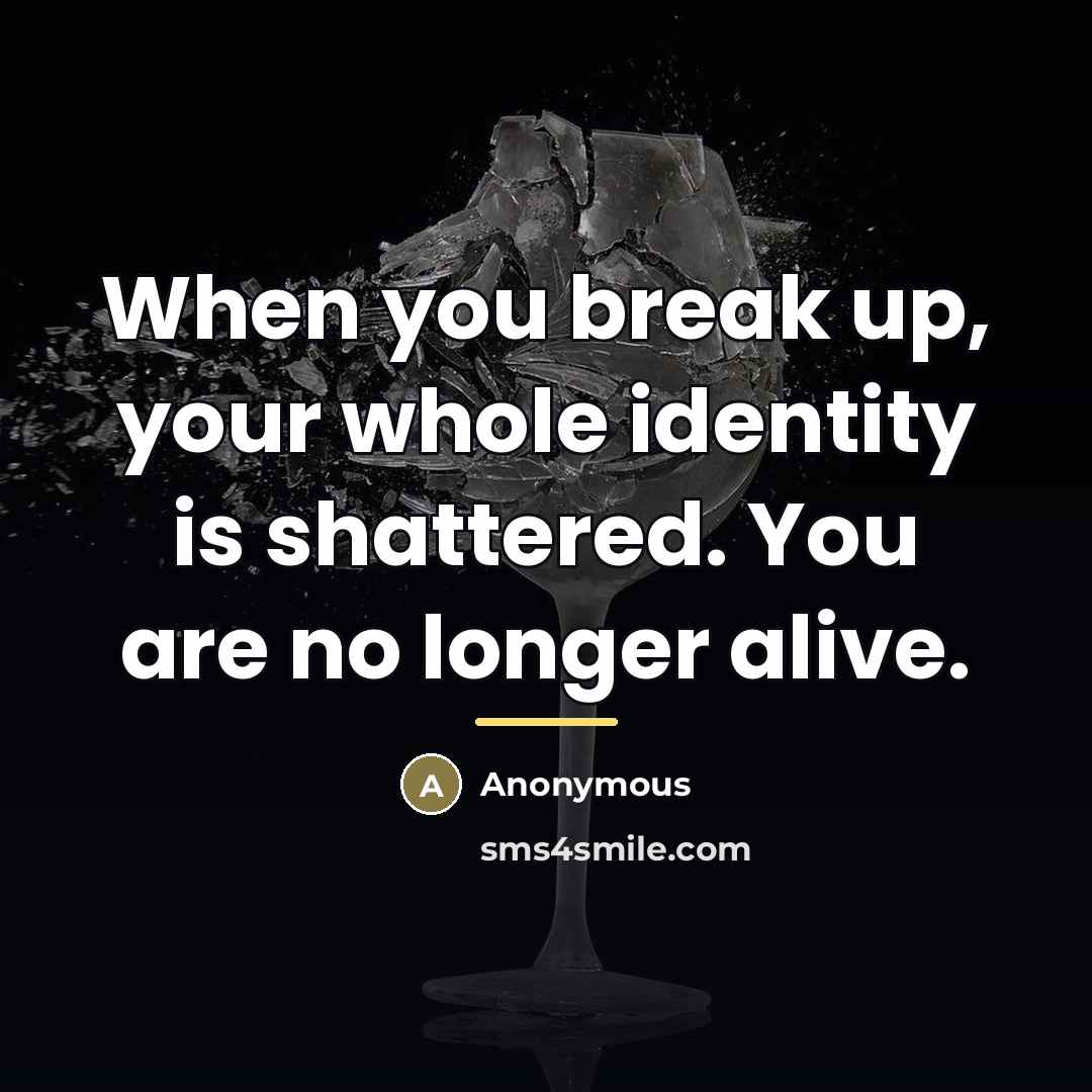 “When you break up, your whole identity is shattered. You…” quote by Anonymous