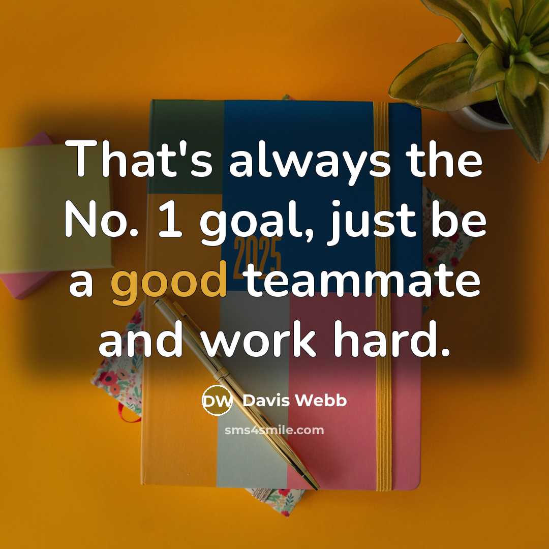 “That's always the No. 1 goal, just be a good…” quote by Davis Webb