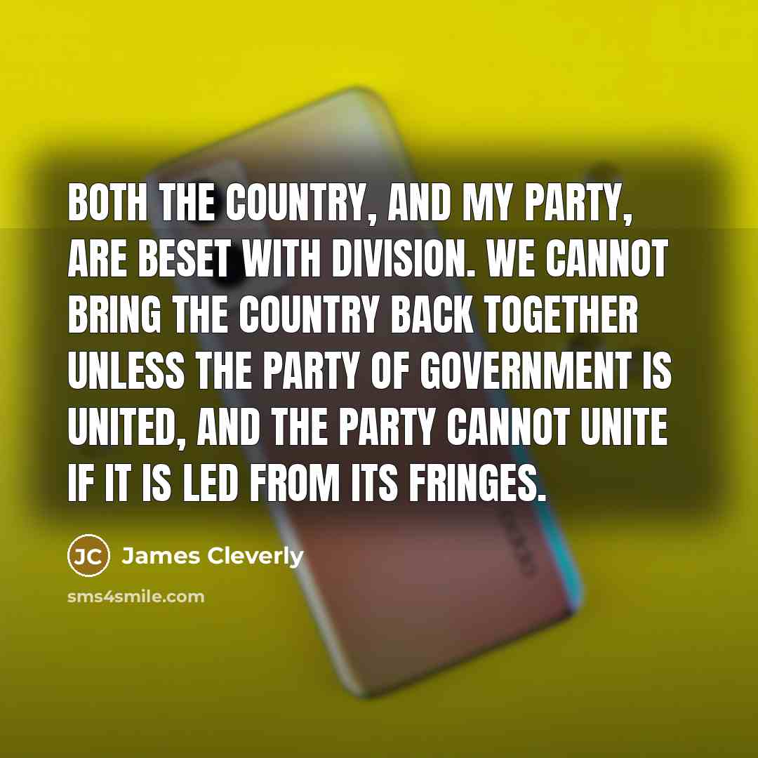 “Both the country, and my party, are beset with division.…” quote by James Cleverly