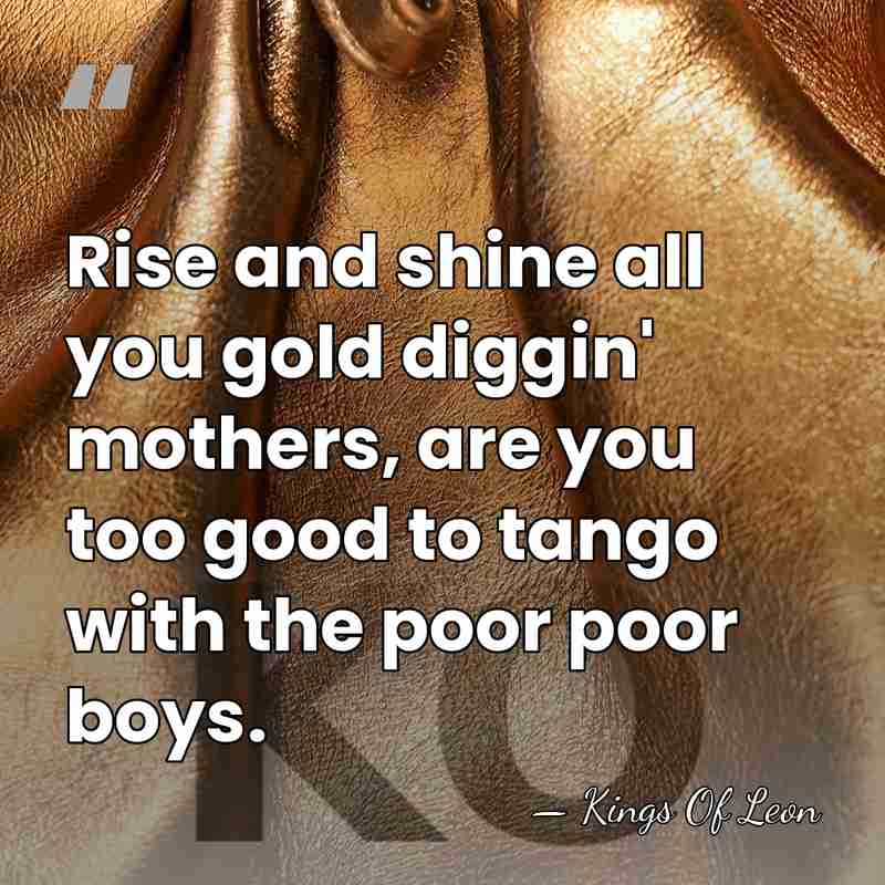 Rise and shine all you gold diggin' mothers, are you too good&hellip; - Kings Of Leon