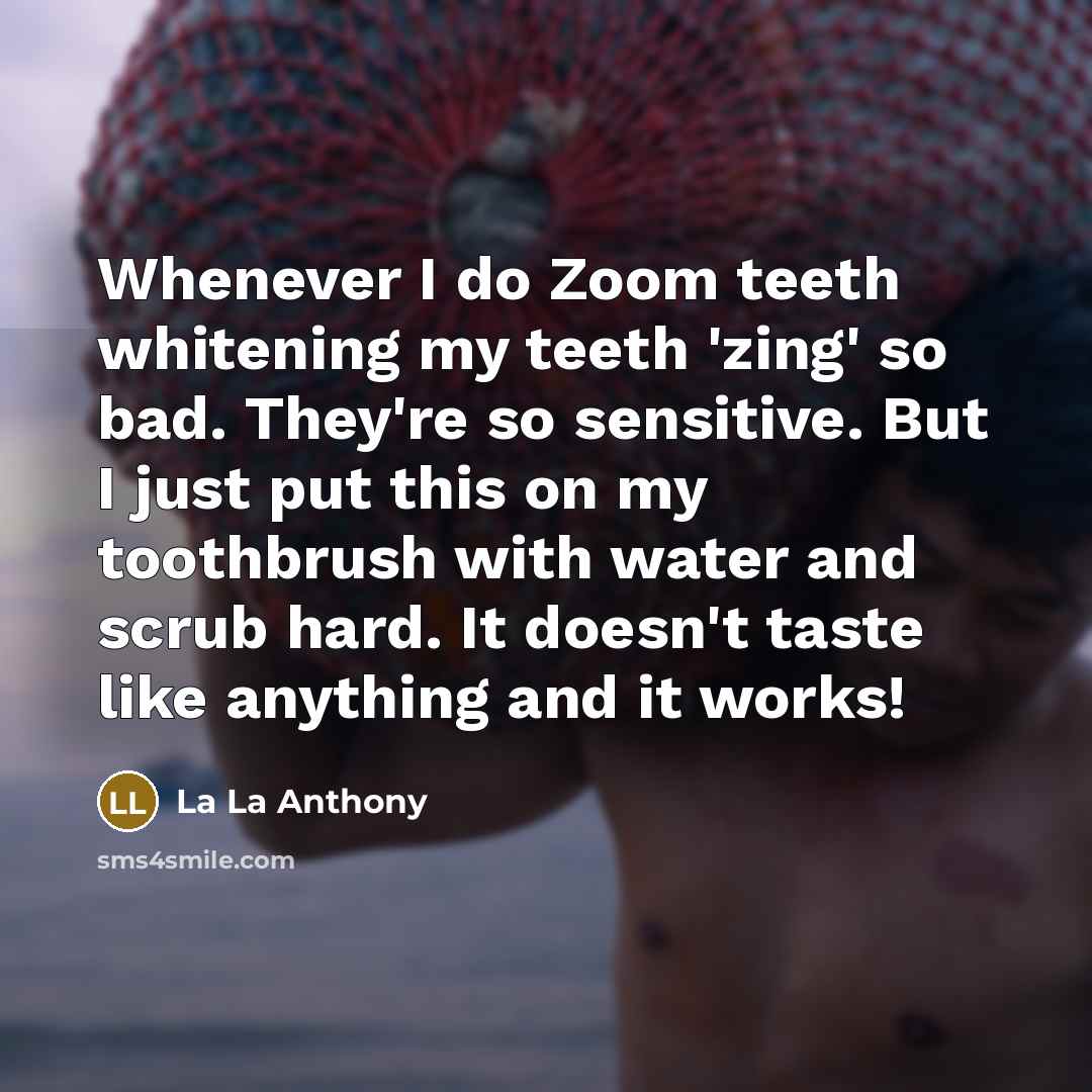 “Whenever I do Zoom teeth whitening my teeth 'zing' so…” quote by La La Anthony