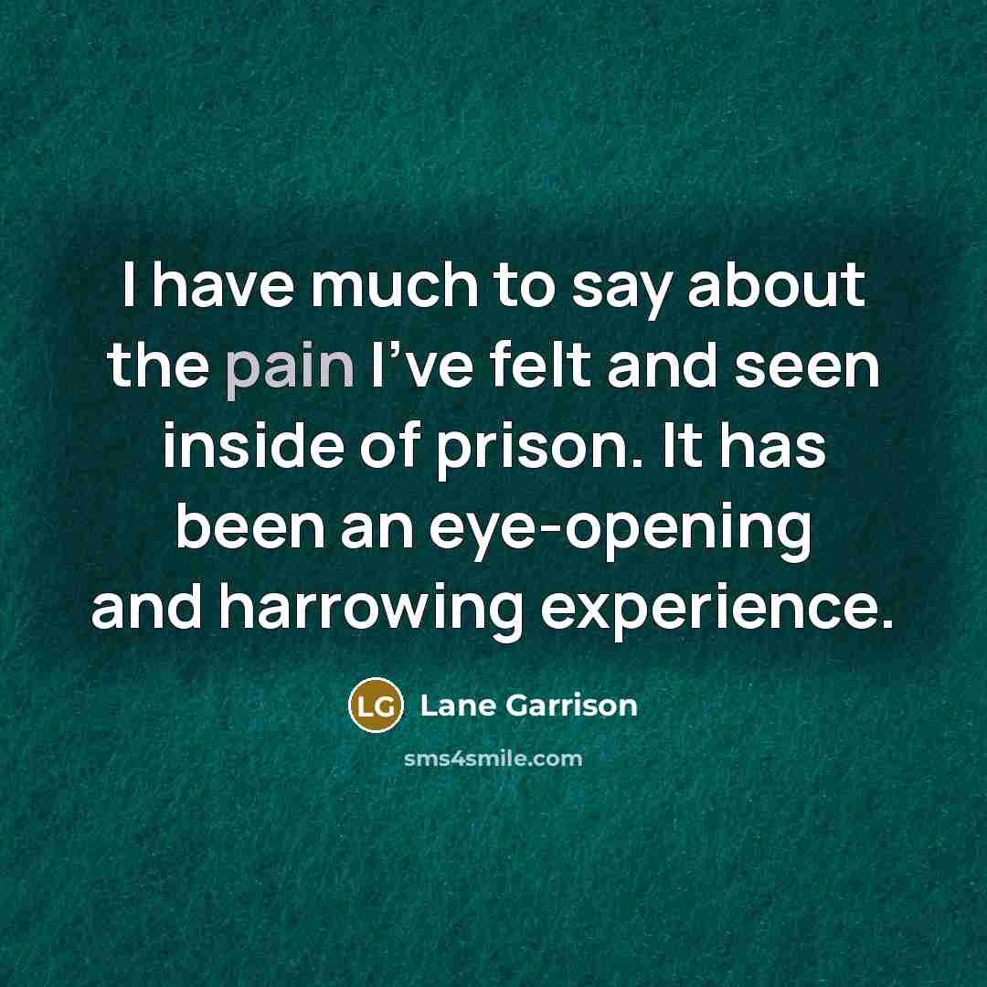 “I have much to say about the pain I've felt…” quote by Lane Garrison