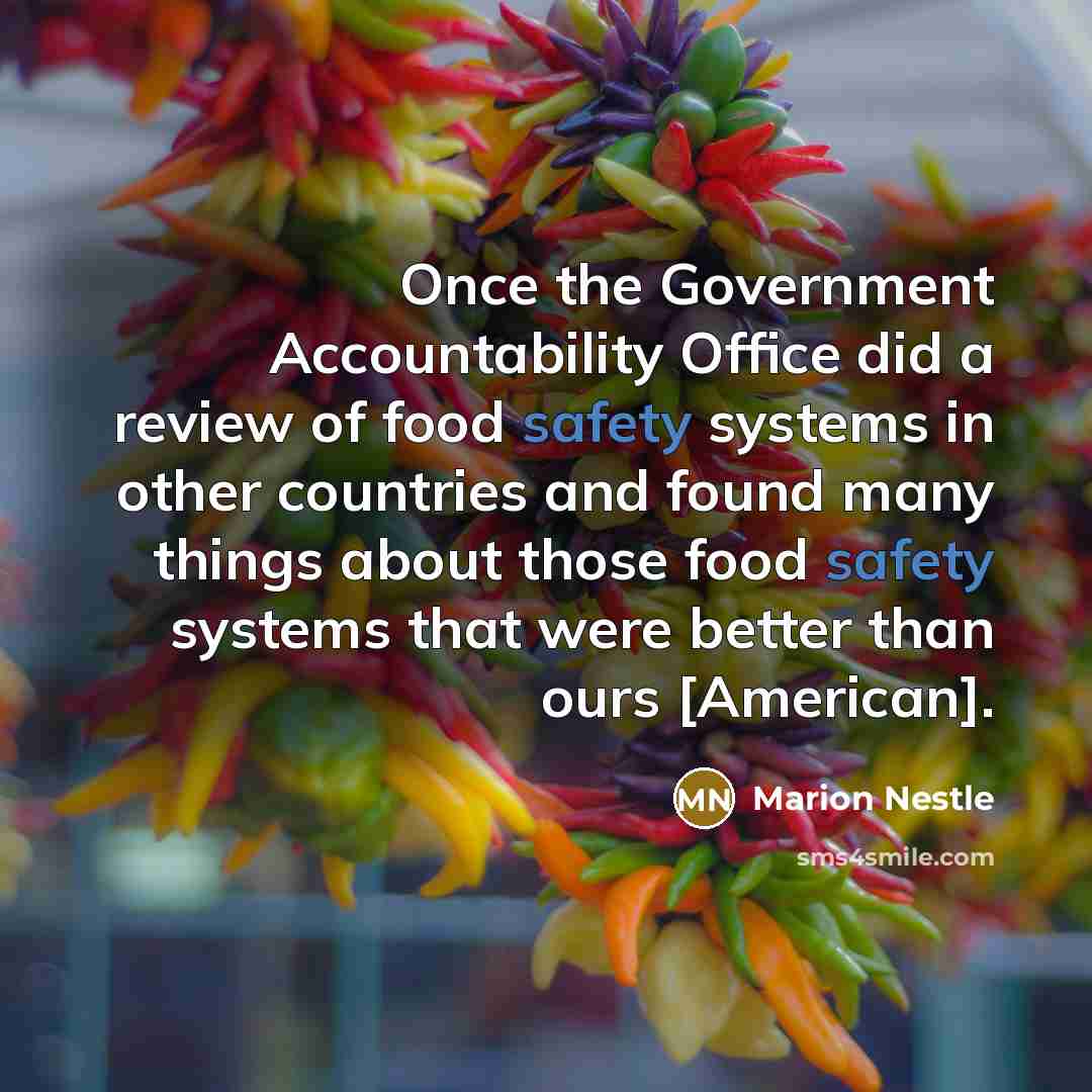 “Once the Government Accountability Office did a review of food…” quote by Marion Nestle