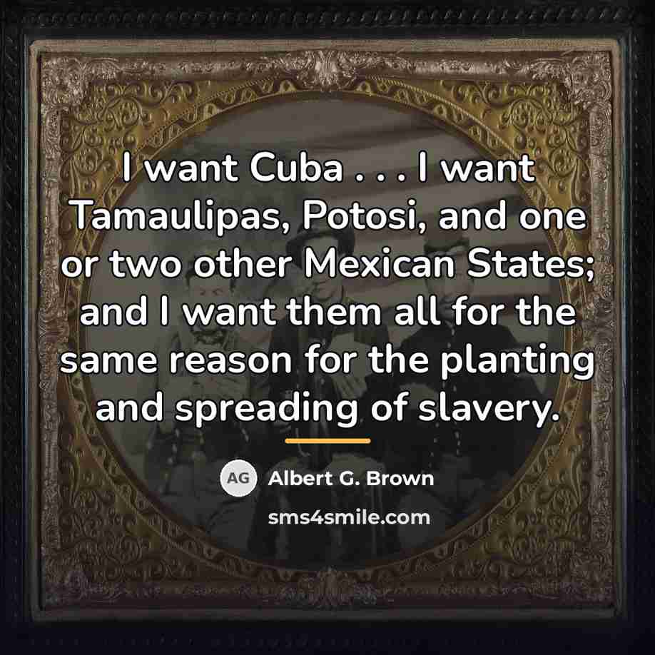 “I want Cuba . . . I want Tamaulipas, Potosi,…” quote by Albert G. Brown