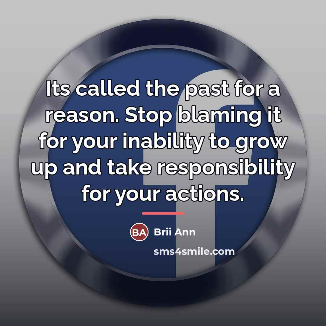 “Its called the past for a reason. Stop blaming it…” quote by Brii Ann