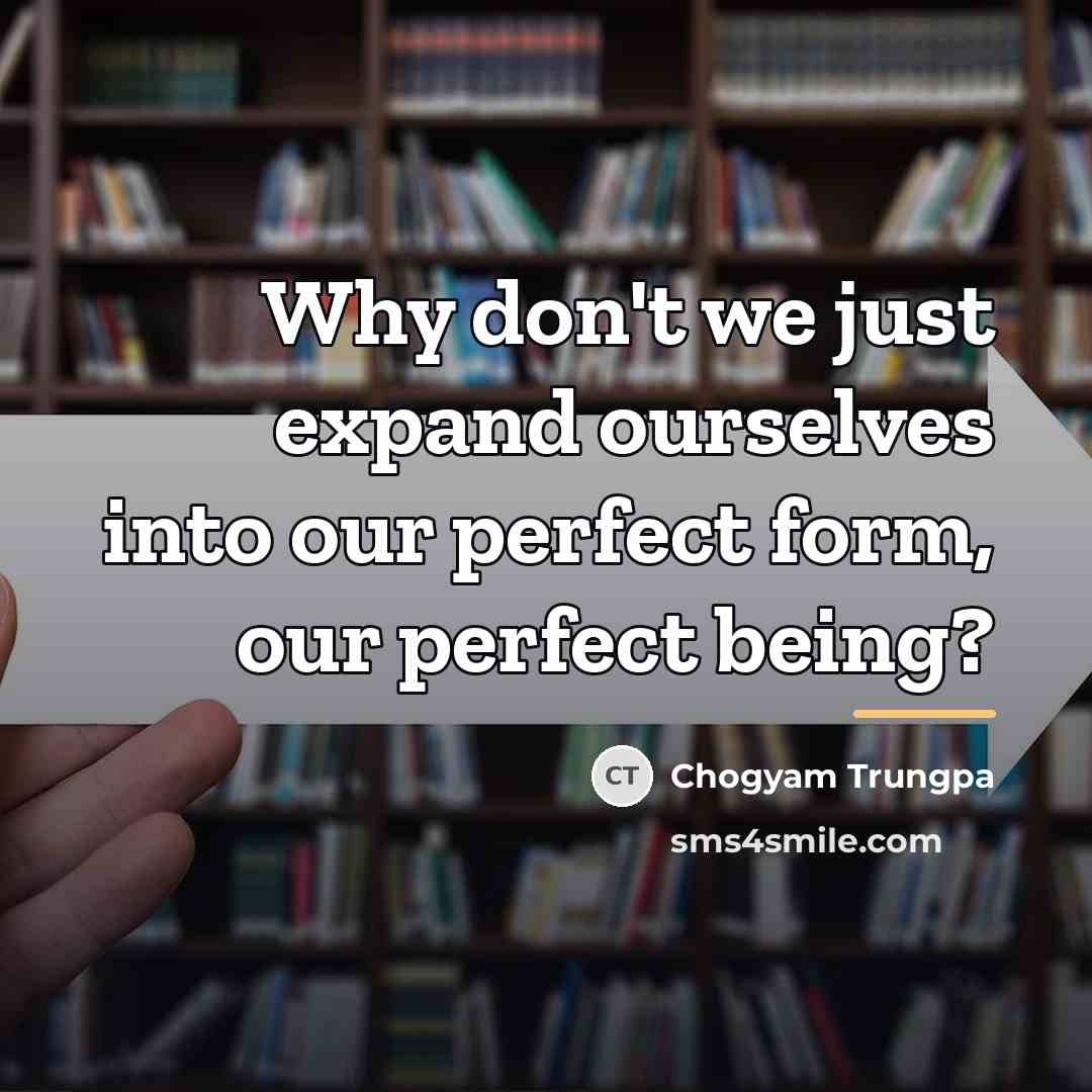 “Why don't we just expand ourselves into our perfect form,…” quote by Chogyam Trungpa