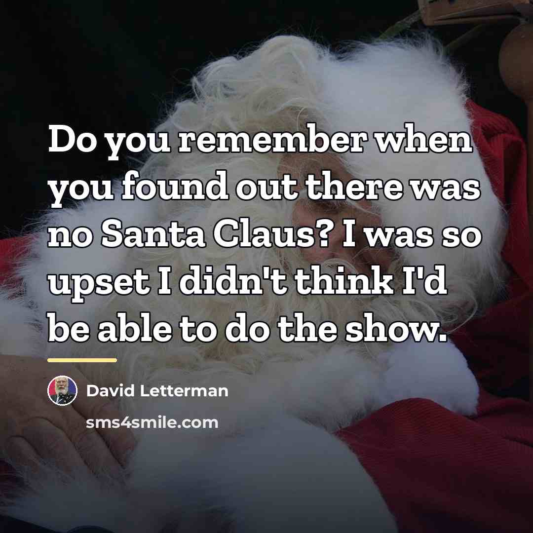 “Do you remember when you found out there was no…” quote by David Letterman