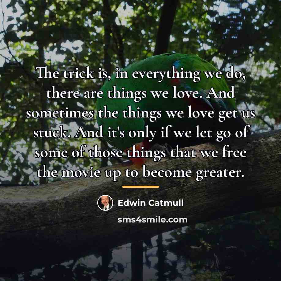 “The trick is, in everything we do, there are things…” quote by Edwin Catmull