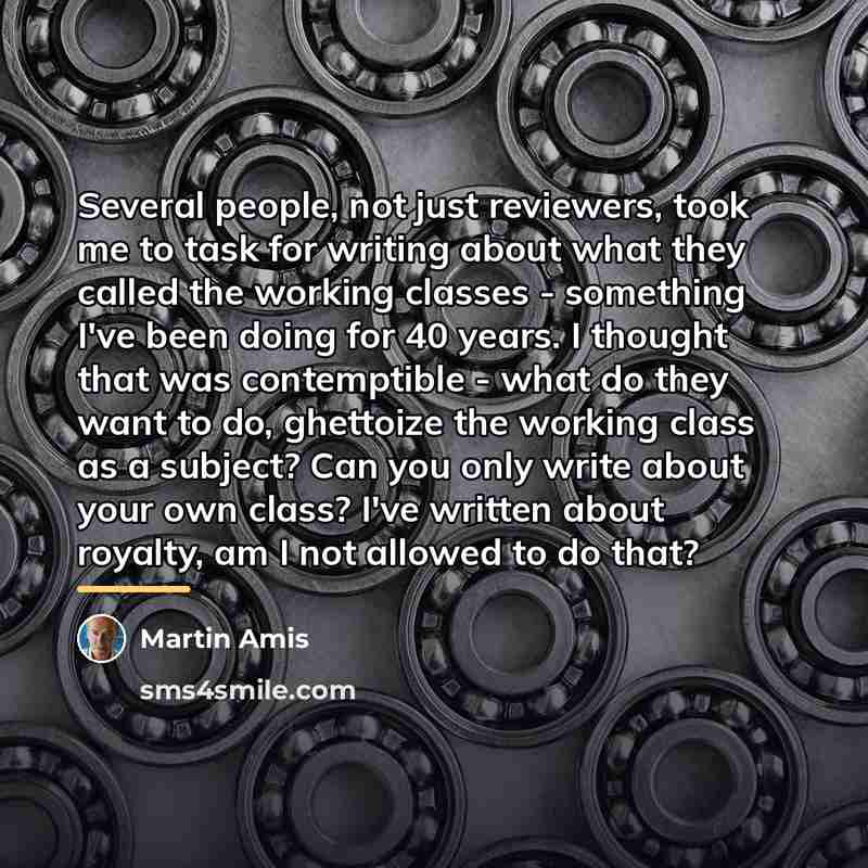 “Several people, not just reviewers, took me to task for…” quote by Martin Amis