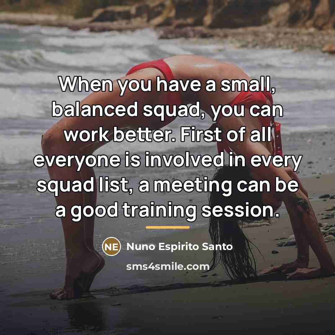 “When you have a small, balanced squad, you can work…” quote by Nuno Espirito Santo