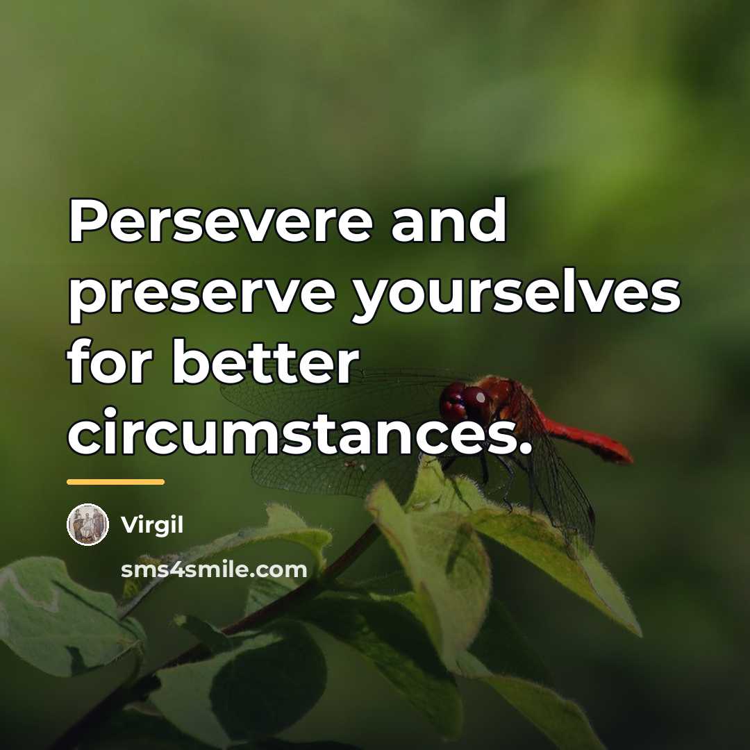 “Persevere and preserve yourselves for better circumstances.…” quote by Virgil