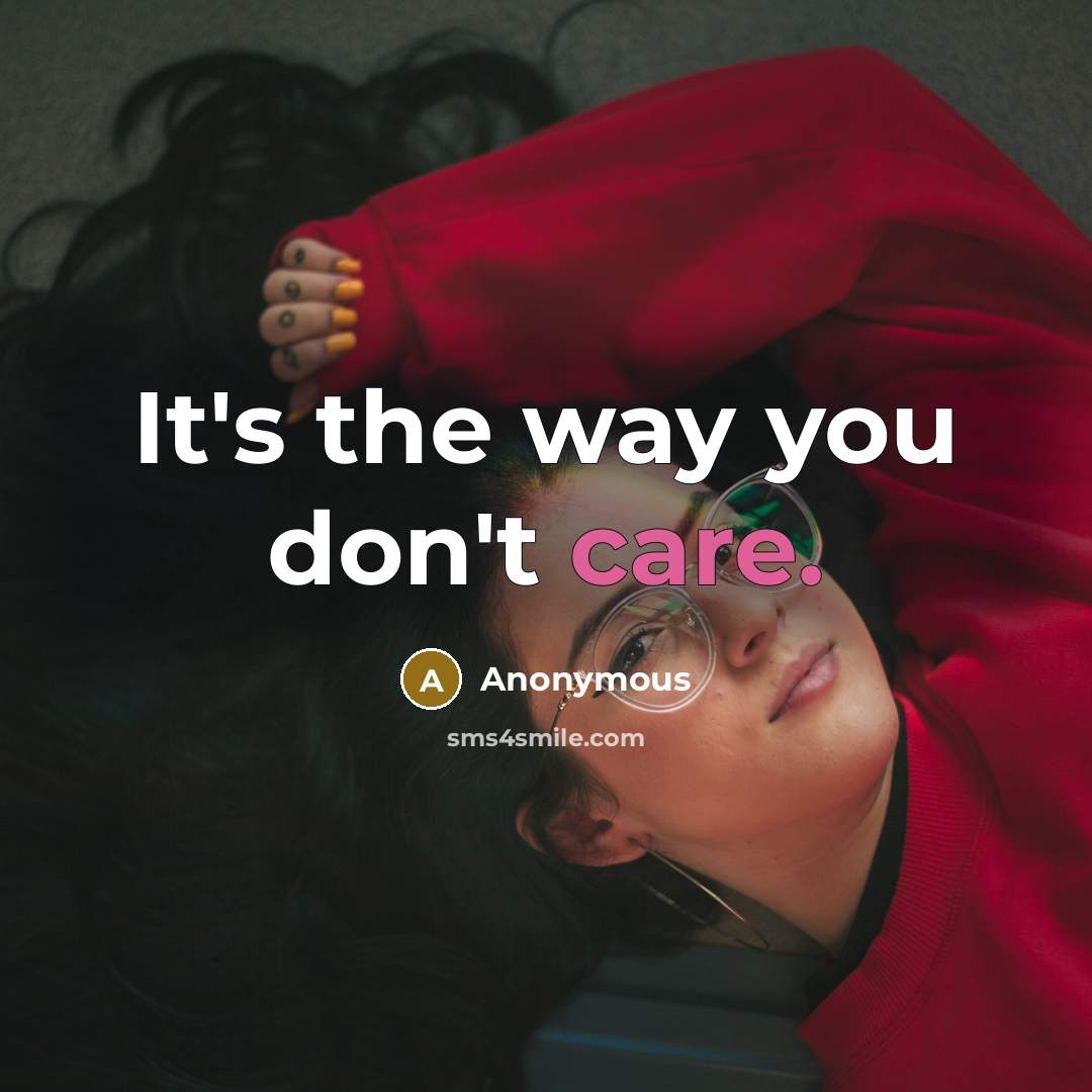 “It's the way you don't care.…” quote by Anonymous