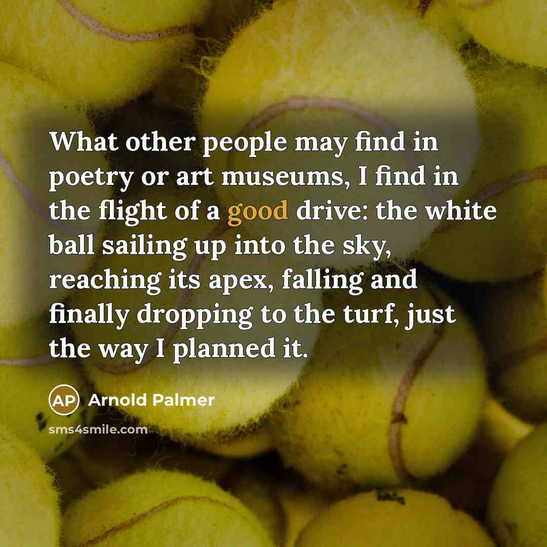 “What other people may find in poetry or art museums,…” quote by Arnold Palmer