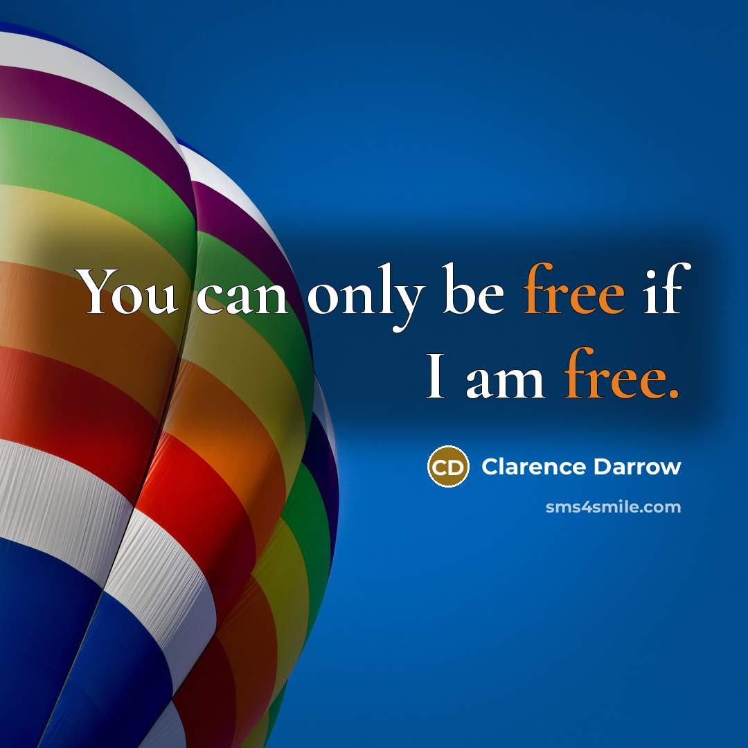 “You can only be free if I am free.…” quote by Clarence Darrow