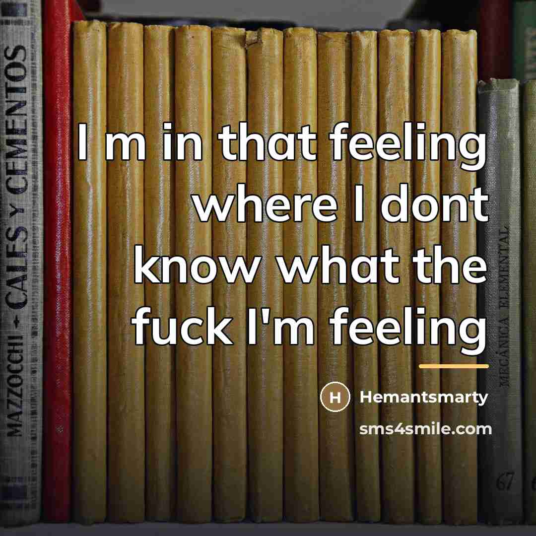 “I m in that feeling where I dont know what…” quote by Hemantsmarty