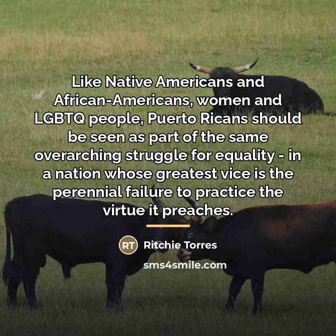 “Like Native Americans and African-Americans, women and LGBTQ people, Puerto…” quote by Ritchie Torres