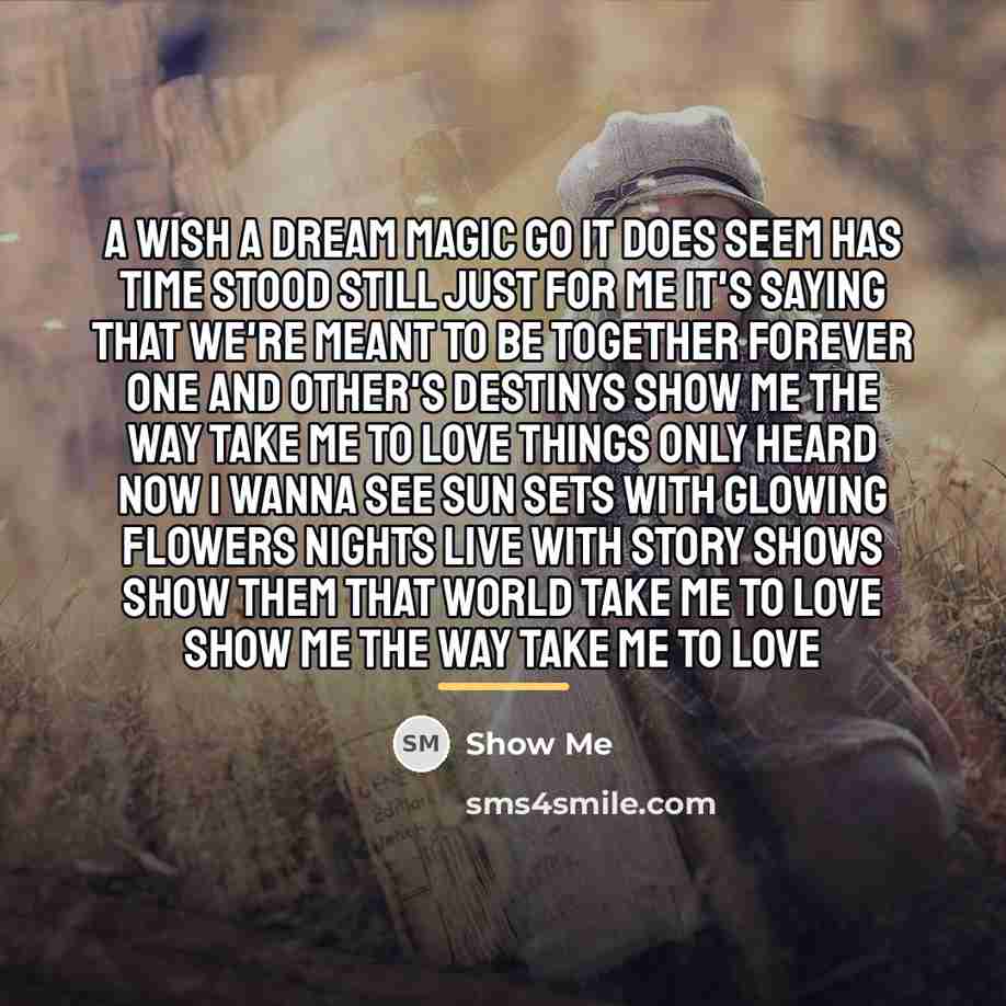 “A wish a dream Magic go it does seem Has…” quote by Show Me