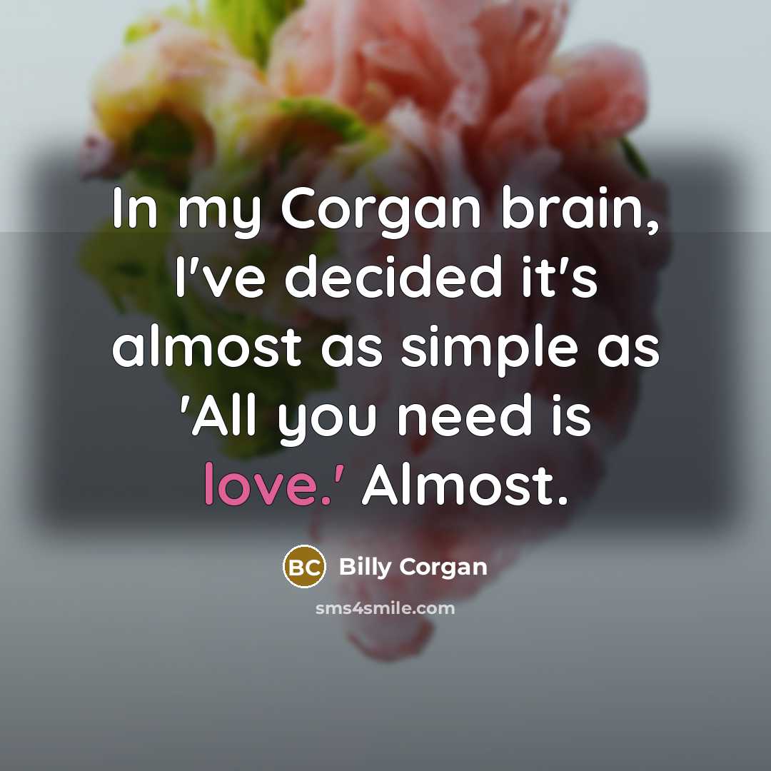 “In my Corgan brain, I've decided it's almost as simple…” quote by Billy Corgan