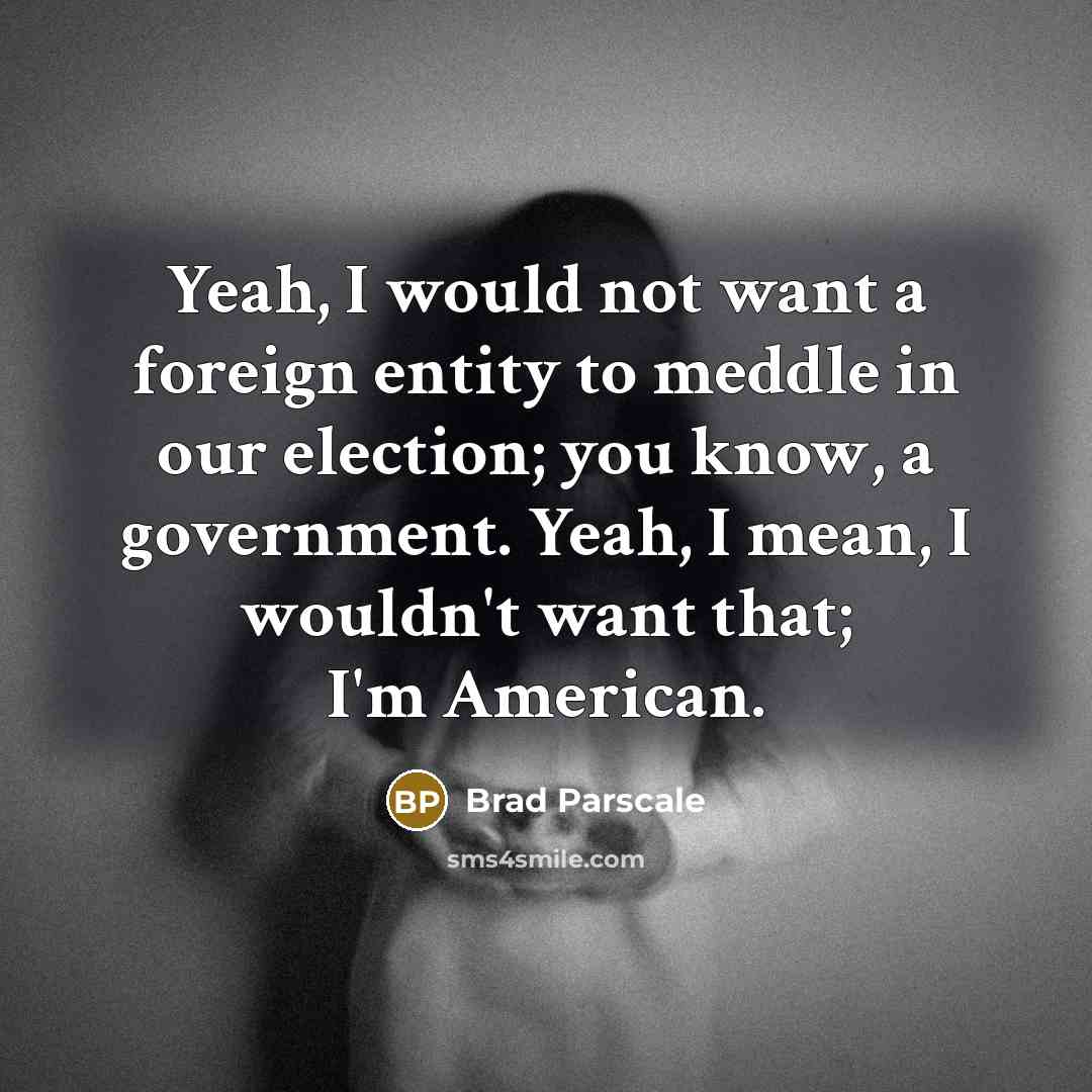 “Yeah, I would not want a foreign entity to meddle…” quote by Brad Parscale