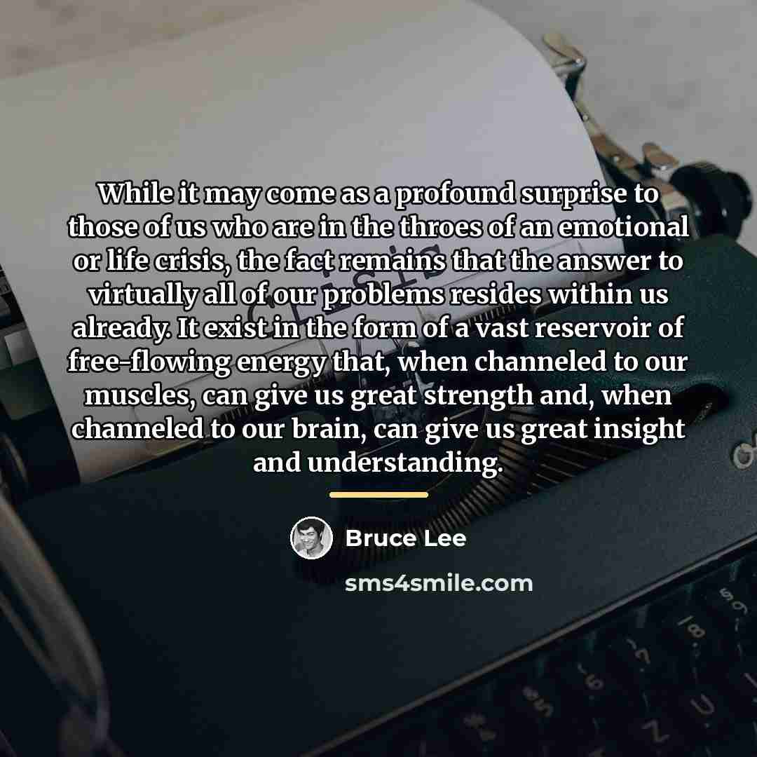 “While it may come as a profound surprise to those…” quote by Bruce Lee