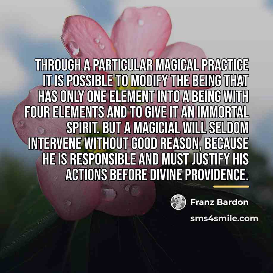 “Through a particular magical practice it is possible to modify…” quote by Franz Bardon