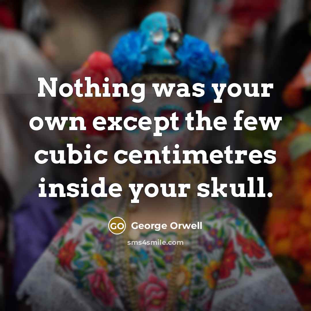 “Nothing was your own except the few cubic centimetres inside…” quote by George Orwell