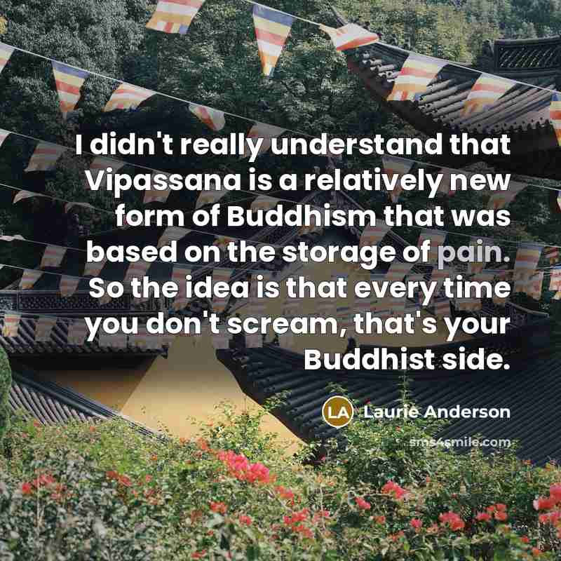 “I didn't really understand that Vipassana is a relatively new…” quote by Laurie Anderson