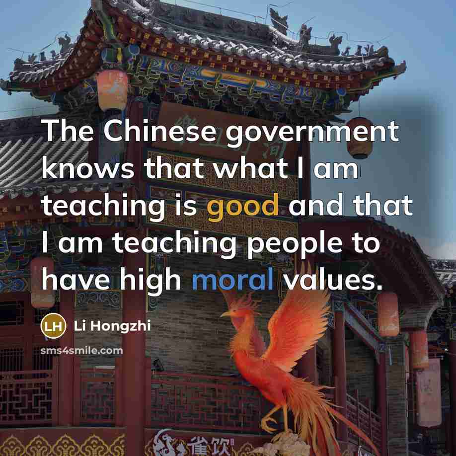 “The Chinese government knows that what I am teaching is…” quote by Li Hongzhi
