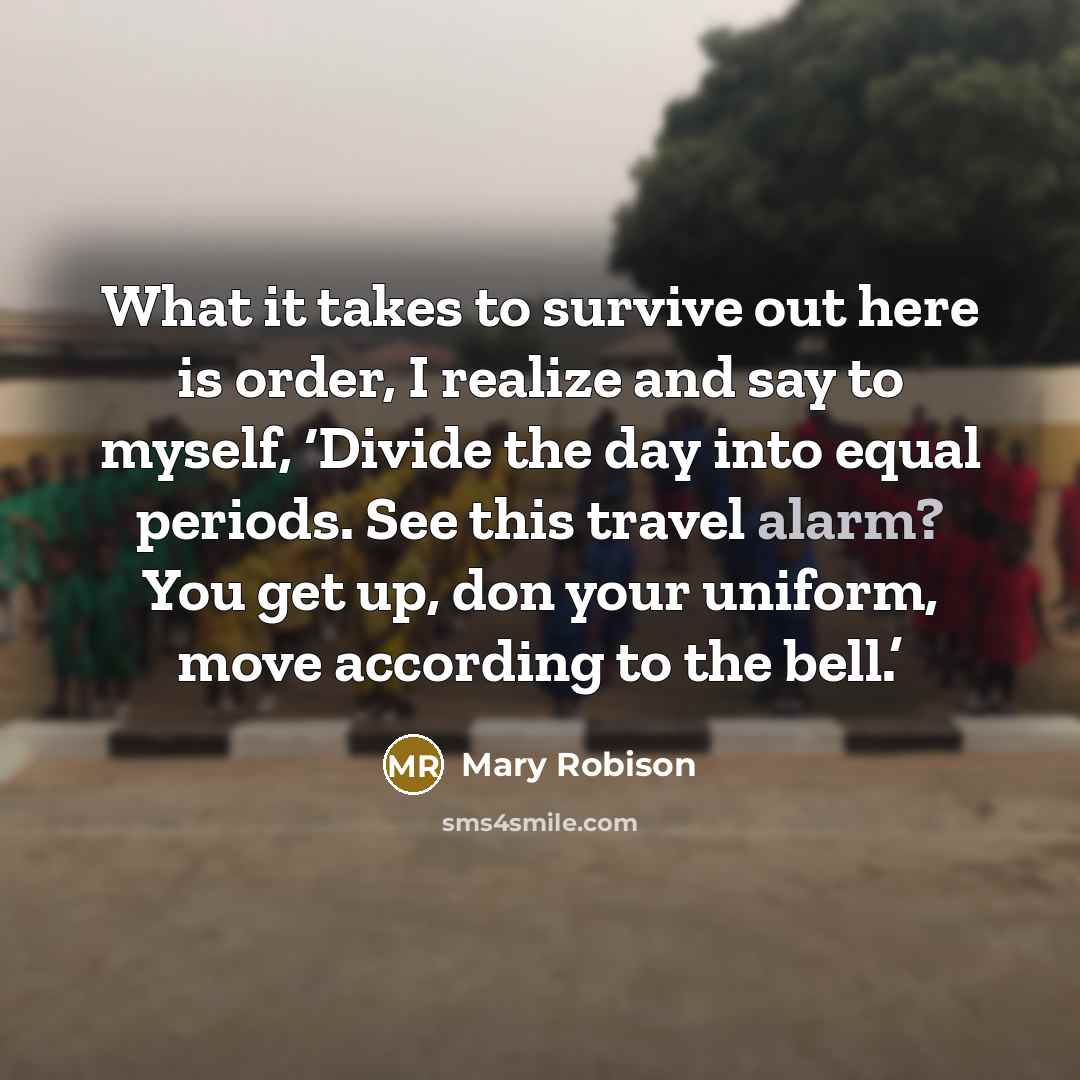 “What it takes to survive out here is order, I…” quote by Mary Robison