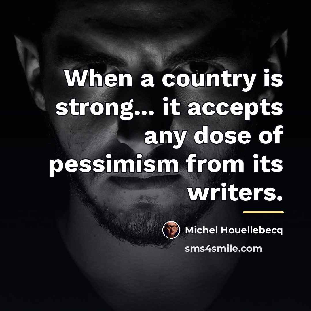 “When a country is strong... it accepts any dose of…” quote by Michel Houellebecq