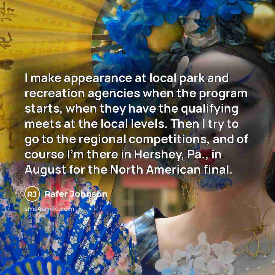 “I make appearance at local park and recreation agencies when…” quote by Rafer Johnson