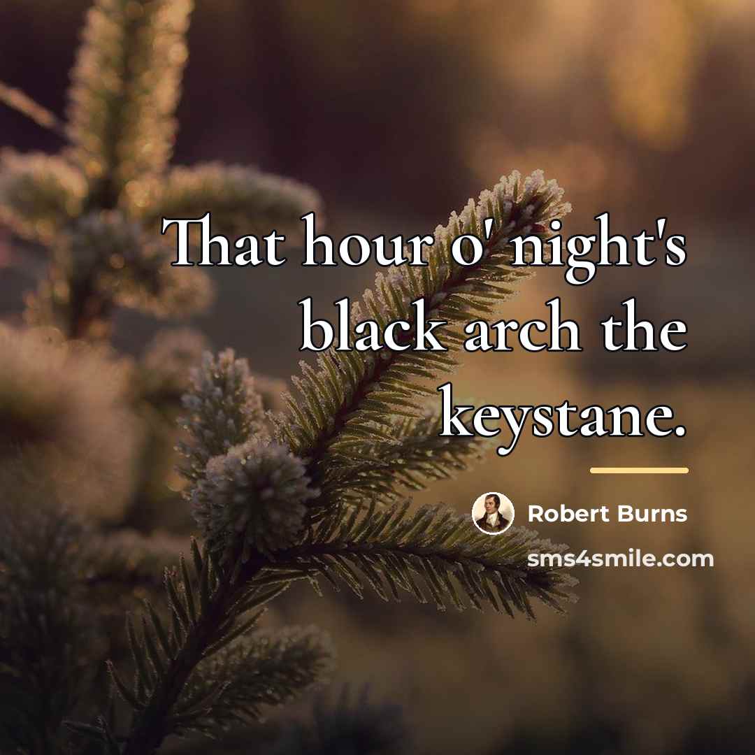 “That hour o' night's black arch the keystane.…” quote by Robert Burns