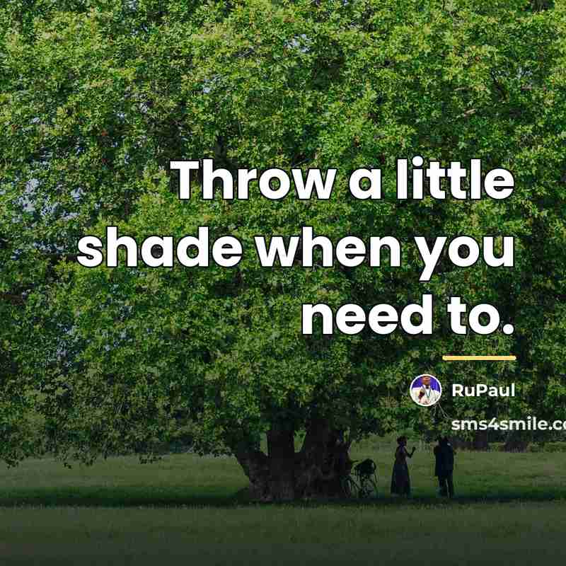 “Throw a little shade when you need to.…” quote by RuPaul