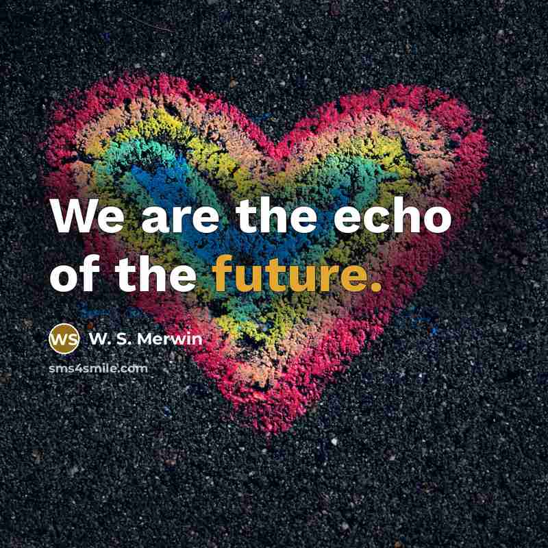 “We are the echo of the future.” quote by W. S. Merwin