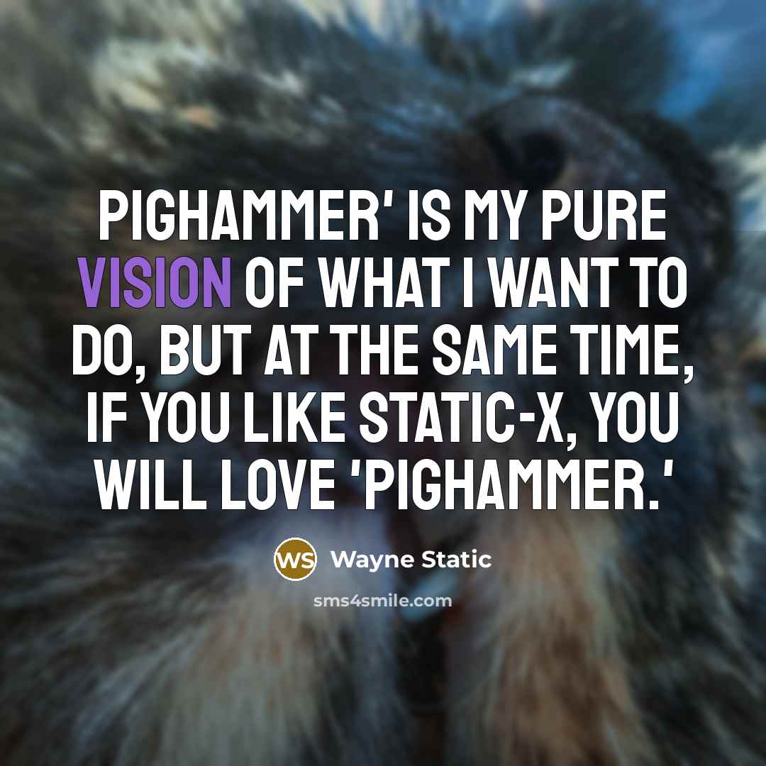 “Pighammer' is my pure vision of what I want to…” quote by Wayne Static