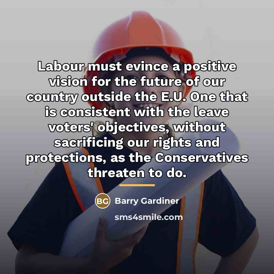 “Labour must evince a positive vision for the future of…” quote by Barry Gardiner