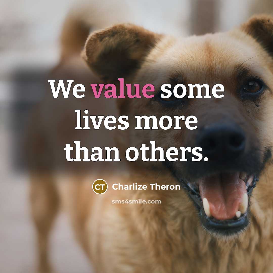 “We value some lives more than others.…” quote by Charlize Theron